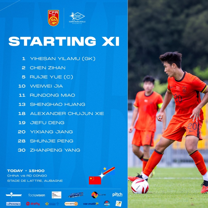 U19国足今夜战刚果U23 首发五处调整以小打大考验防线